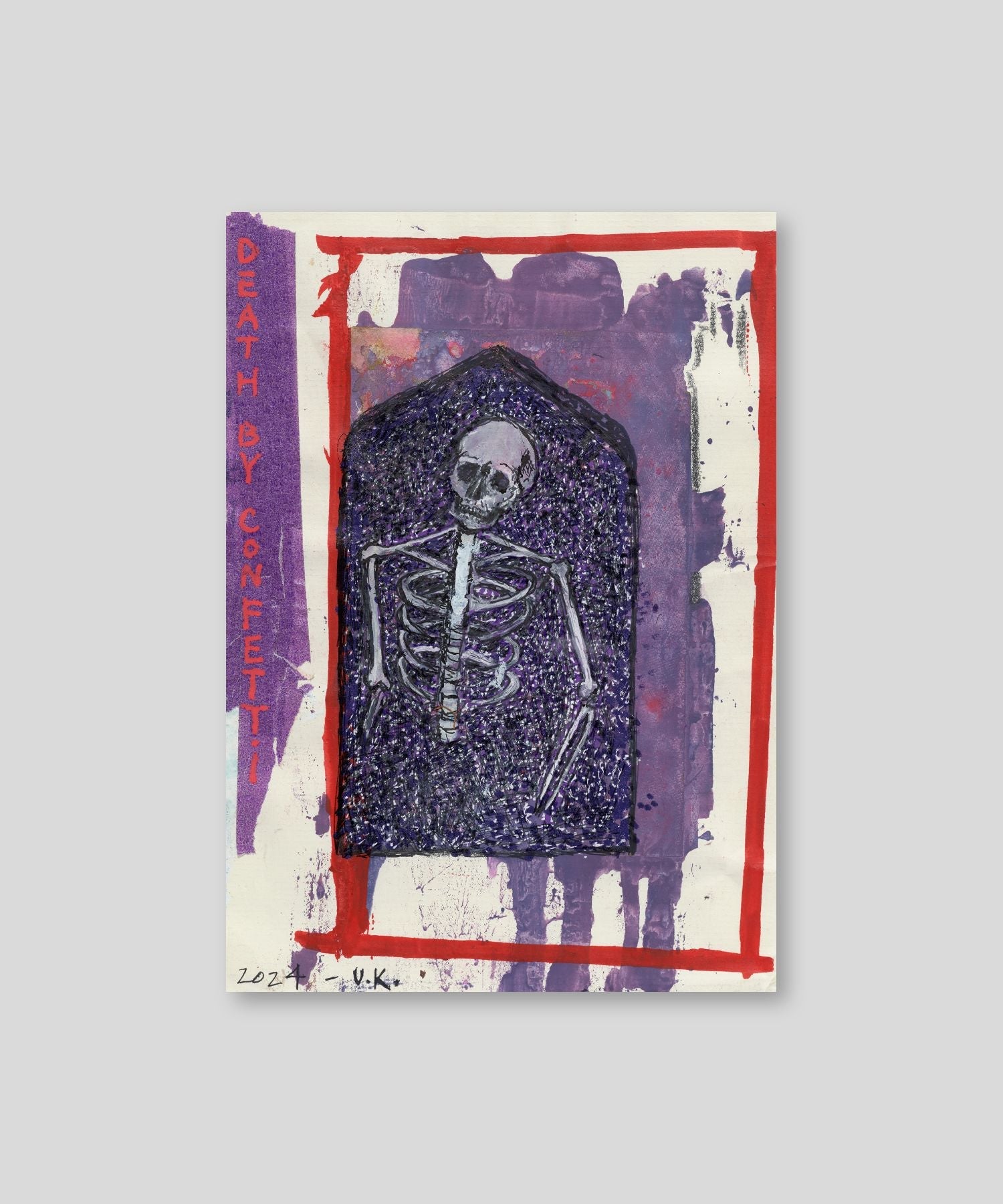 【一点物アート】Dear. Rotten peoples Death By Confetti - Fucked Up Mauve | Mantlepiece Card | A Bunch