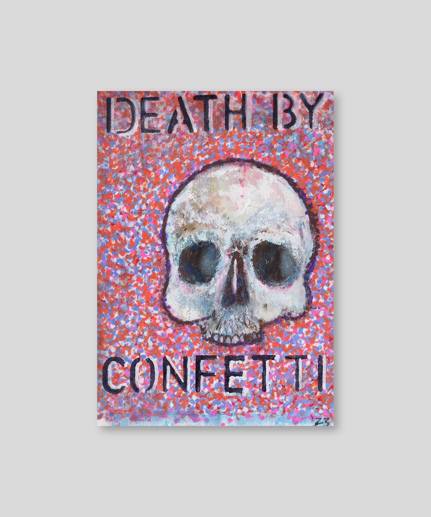 Death By Confetti - Pink Confetti - Mantel Card