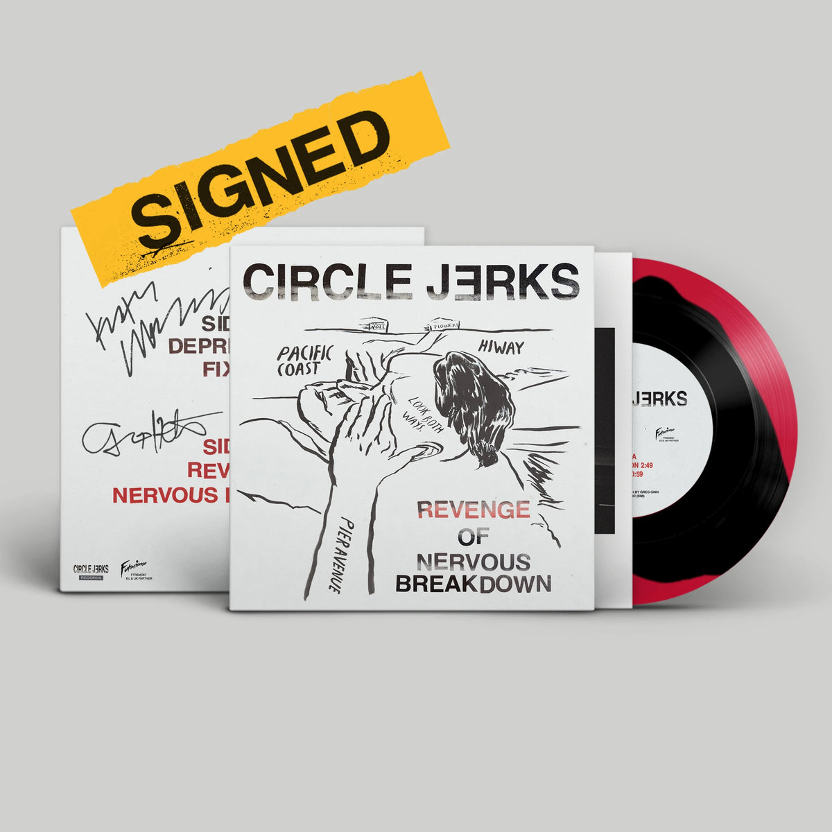 Revenge of Nervous Breakdown - Signed 7" Red & Black Blob Vinyl