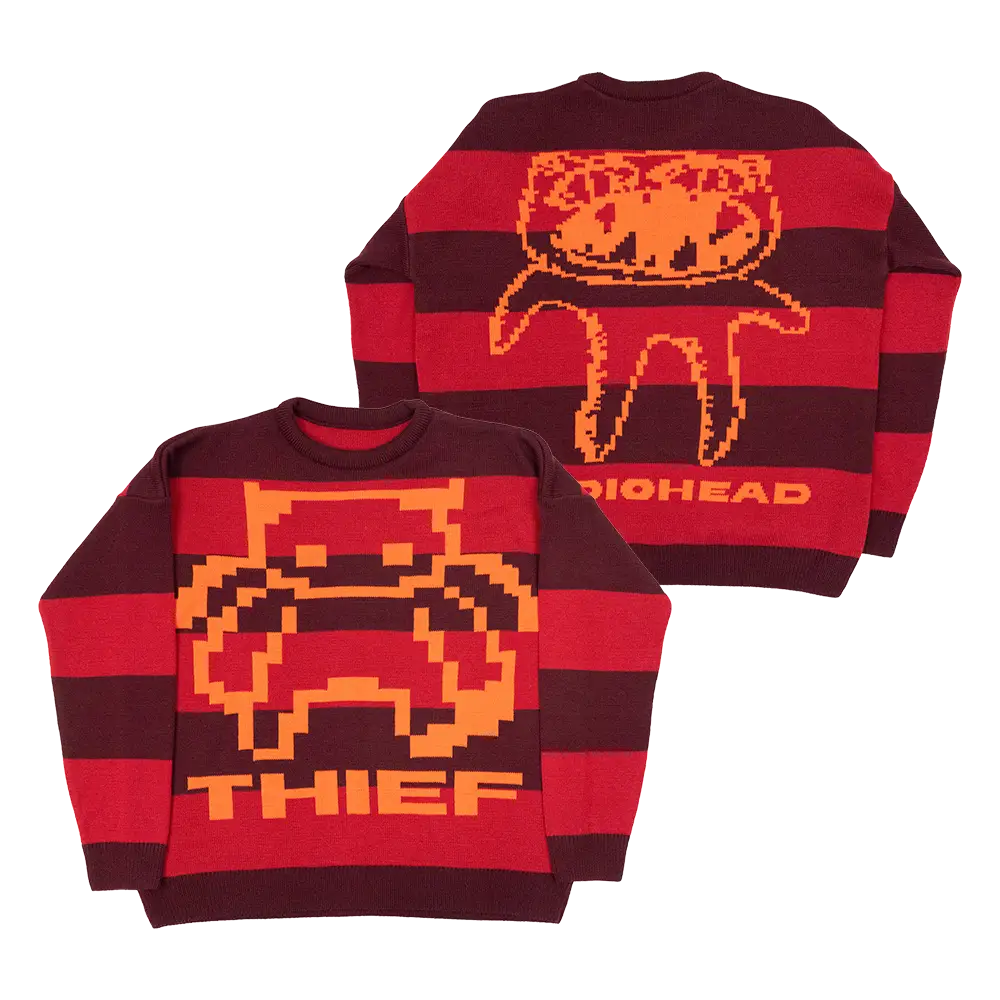Pixel Bear Thief Red Striped Jumper - W.A.S.T.E.